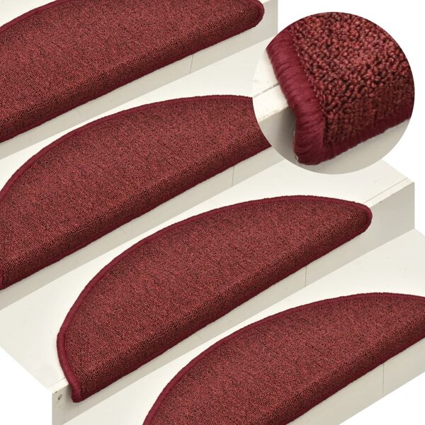 Maty na schody 15 szt. 56x17x3 cm Bordeaux Półokrągłe