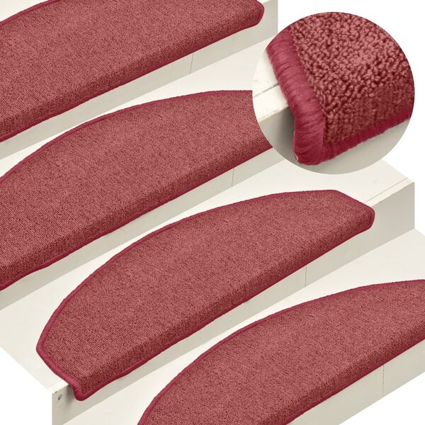 Maty na schody 15 szt. 65x24x4 cm Bordeaux Półokrągłe Duże