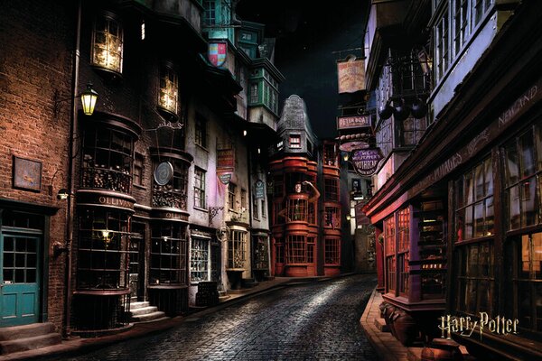 Plakat, Obraz Harry Potter - Diagon Alley, (120 x 80 cm)