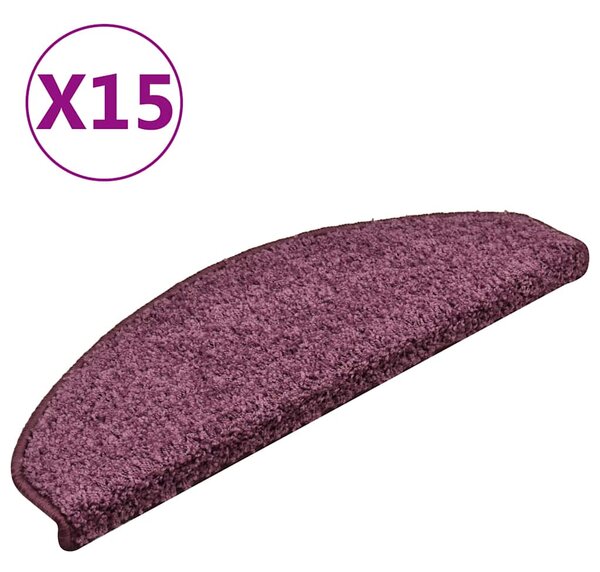 Maty na schody 15 szt. 65x21x4 cm Ciemnofioletowe, półokrągłe, duże