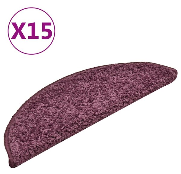 Maty na schody 15 szt. 56x17x3 cm Ciemnofioletowe półokrągłe