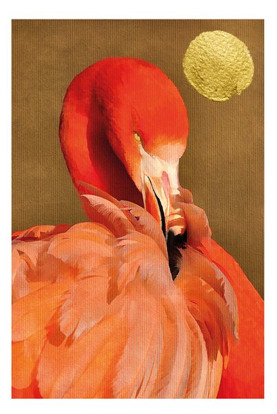 Plakat, Obraz Kubistika - Flamingo