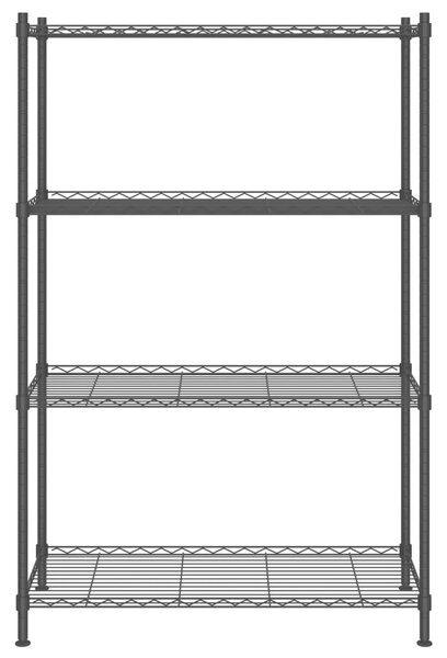 4-poziomowy regał, 90x35x137 cm, czarny, 200 kg