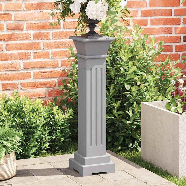Klasyczny kwietnik w kształcie kolumny, szary, 17x17x66 cm, MDF