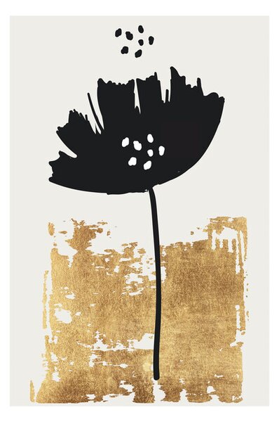 Plakat, Obraz Kubistika - Black poppy, (40 x 60 cm)