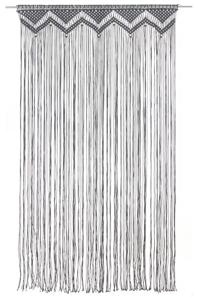 Zasłona z makramy, antracyt, 140 x 240 cm, bawełna