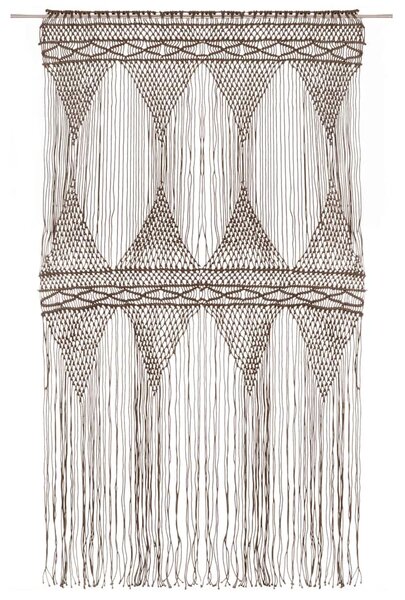 Zasłona z makramy, kolor taupe, 140 x 240 cm, bawełna