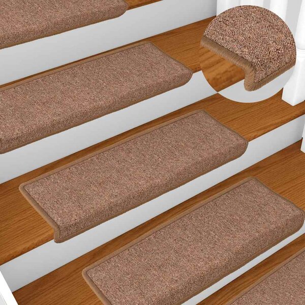 Maty na schody 15 szt. 65x21x4 cm Brązowe prostokątne krawędzie