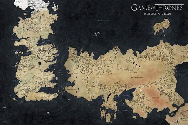 Plakat, Obraz Game of Thrones - Westeros Map