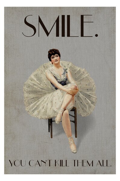 Plakat, Obraz Kubistika - Keep smiling, (40 x 60 cm)