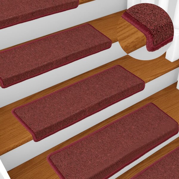 Maty na schody 15 szt. 65x21x4 cm Bordeaux Rectangular Edge