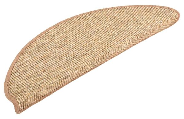 Maty na schody 15 szt. 56x17x3 cm Jasnobrązowe półokrągłe