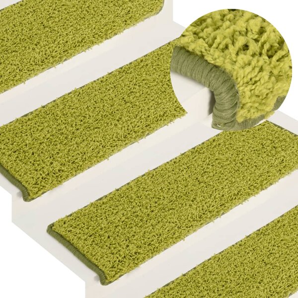Maty na schody 15 szt. 65x21x4 cm Zielone prostokątne krawędzie