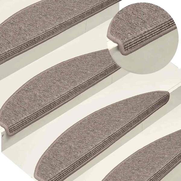 Maty na schody 15 szt. 65x21x4 cm Ciemnobeżowe półokrągłe duże