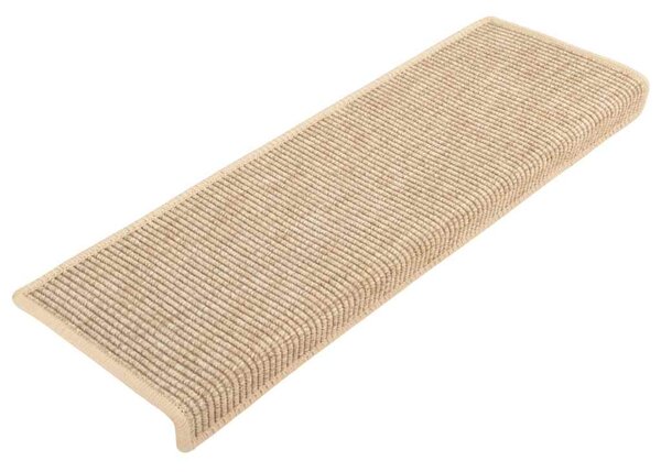 Maty na schody 15 szt. 65x21x4 cm Jasnobeżowe, prostokątne krawędzie