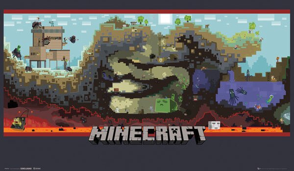 Plakat, Obraz Minecraft - underground, (91.5 x 61 cm)