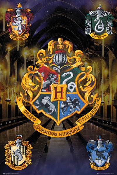 Plakat, Obraz Harry Potter - Herby Hogwartu, (61 x 91.5 cm)