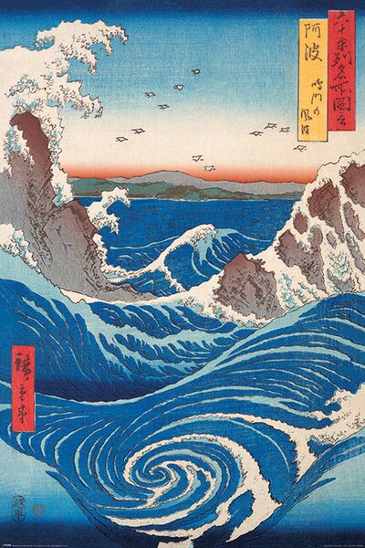 Plakat, Obraz Hiroshige - Naruto Whirlpool, (61 x 91.5 cm)