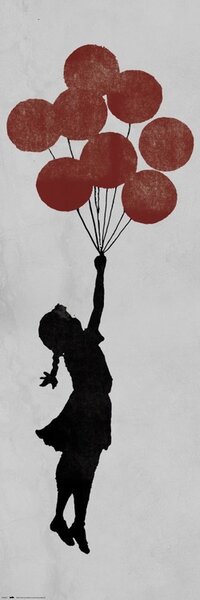 Plakat, Obraz Banksy - Girl Floating, (53 x 158 cm)