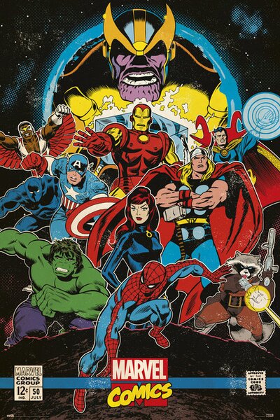 Plakat, Obraz Marvel Comics - Infinity Retro, (61 x 91.5 cm)