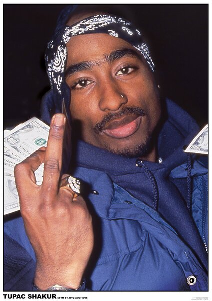 Plakat, Obraz Tupac - Finger, (59.4 x 84.1 cm)