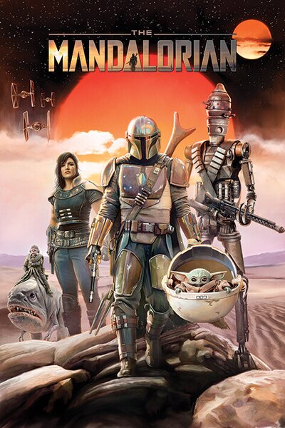 Plakat, Obraz Star Wars - The Mandalorian - Group, (61 x 91.5 cm)