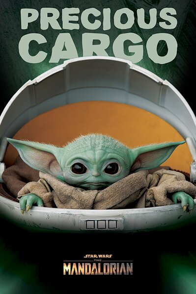 Plakat, Obraz Star Wars The Mandalorian - Precious Cargo Baby Yoda