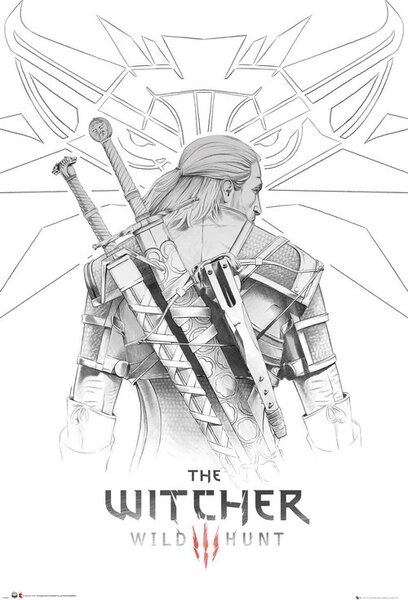 Plakat, Obraz The Witcher - Geralt Sketch
