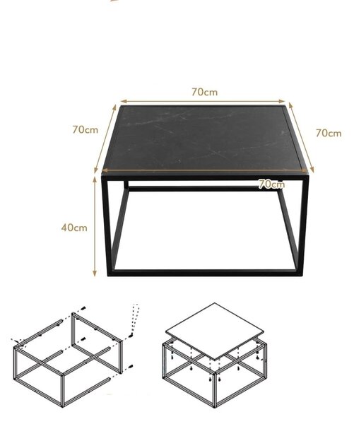 Nowoczesny Stolik kawowy 70 x 70 x 40 cm