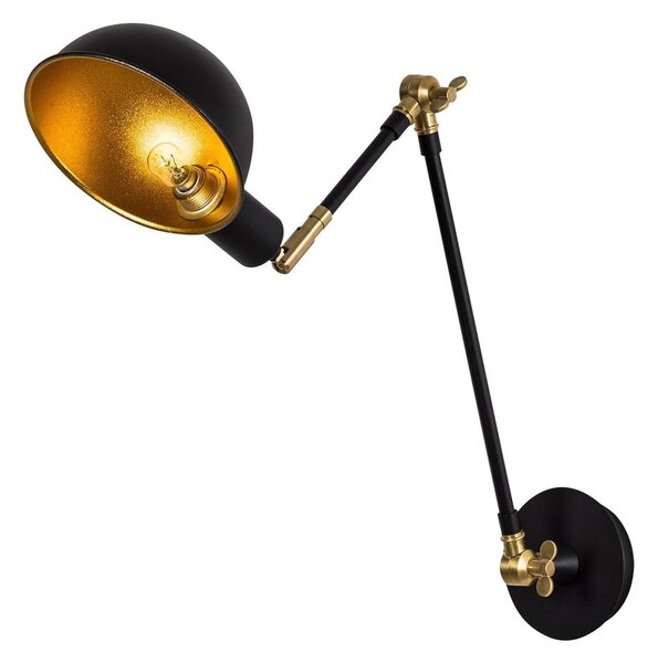 Czarny/w kolorze złota kinkiet ø 15 cm Sihen – Opviq lights