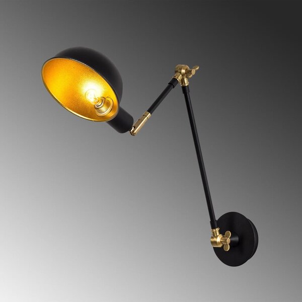 Czarny/w kolorze złota kinkiet ø 15 cm Sihen – Opviq lights