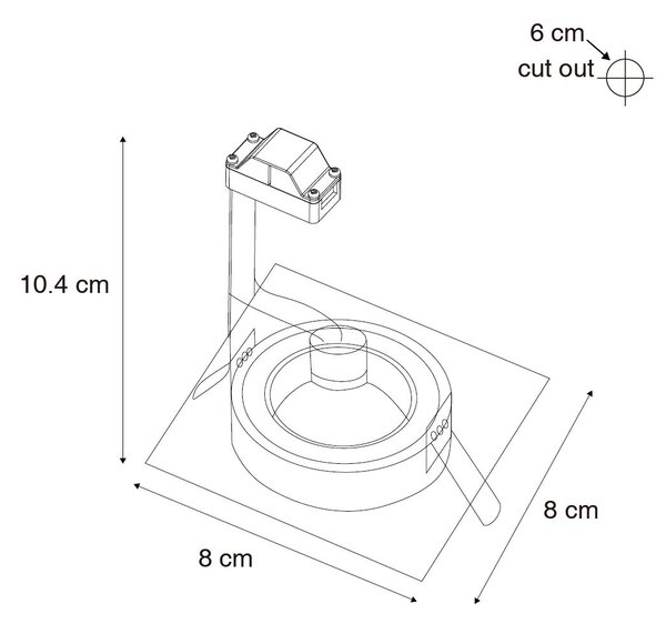 Zewnetrzna Zestaw 6 kwadratowych opraw wpuszczanych biały GU10 50 mm IP44 - Xena Oswietlenie zewnetrzne