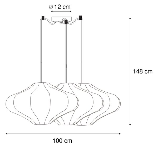 Inteligentna lampa wisząca biała 50 cm 3-źródła światła z 3 Wifi G95 - Plu