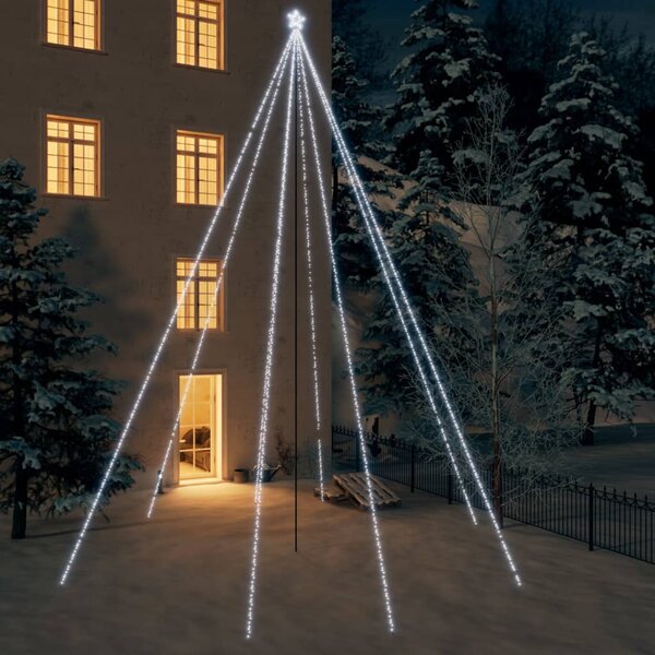 Choinka LED do wewnątrz na zewnątrz 1300 diod LED Zimna biel 8m