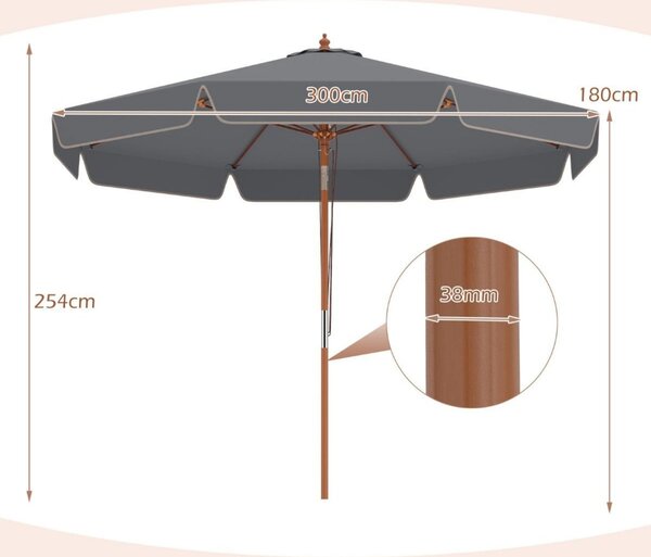 Parasol ogrodowy z funkcją pochylenia