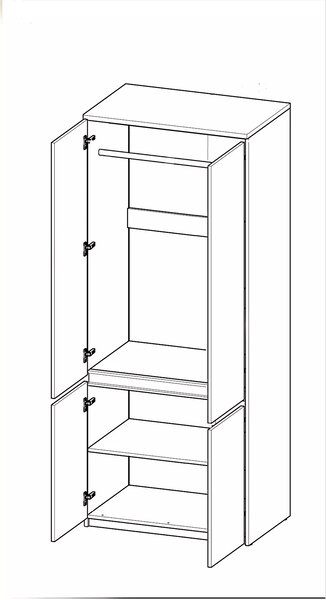 Szafa dwudrzwiowa 80 cm Arca 01 Biała
