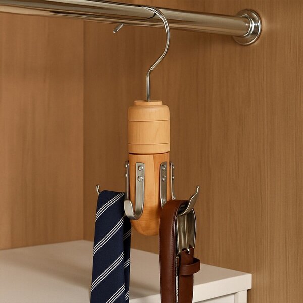 Wiszący drewniany wieszak na paski i krawaty The Dandy – Premier Housewares