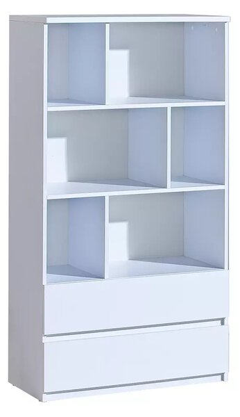 Regał na książki 80 cm z szufladami Arca 04 Biały
