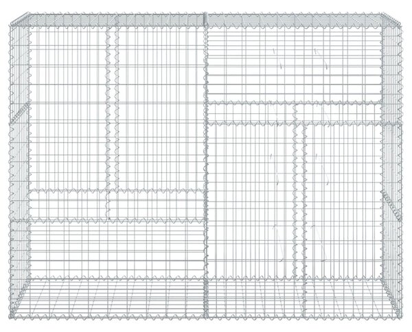 Kosz gabionowy z pokrywą, 200x50x150 cm, galwanizowane żelazo