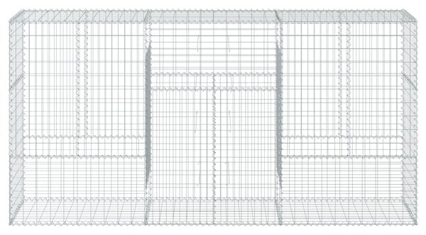 Kosz gabionowy z pokrywą, 300x50x150 cm, galwanizowane żelazo