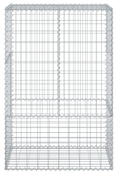 Kosz gabionowy z pokrywą, 100x50x150 cm, galwanizowane żelazo