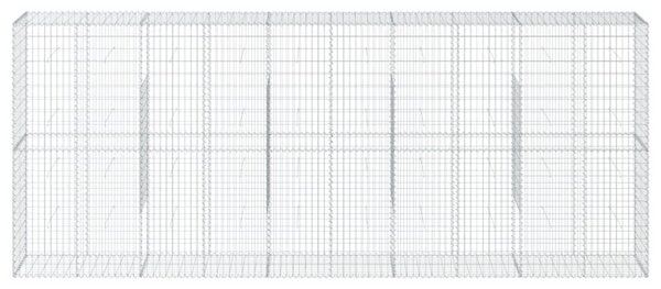 Kosz gabionowy z pokrywą, 500x50x200 cm, galwanizowane żelazo