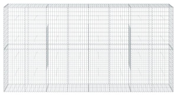 Kosz gabionowy z pokrywą, 400x50x200 cm, galwanizowane żelazo