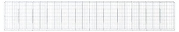 Kosz gabionowy z pokrywą, 1200x50x200 cm, galwanizowane żelazo