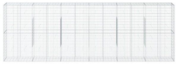 Kosz gabionowy z pokrywą, 600x50x200 cm, galwanizowane żelazo
