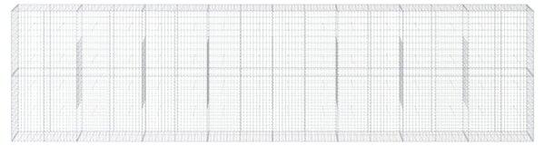 Kosz gabionowy z pokrywą, 800x50x200 cm, galwanizowane żelazo