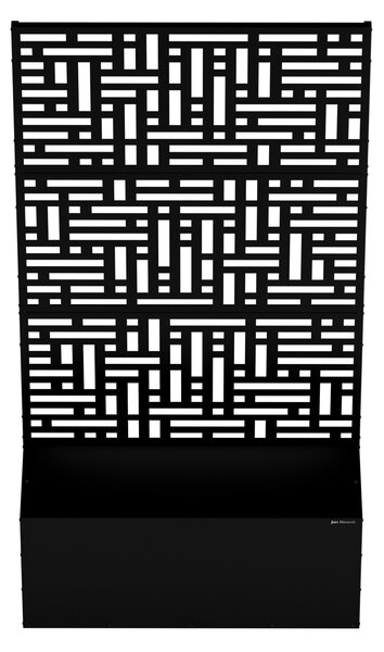 Pergola z doniczką metalowa czarna: ROSE, 900 x 1800 x 300 mm