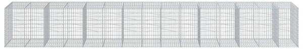 Kosz gabionowy z pokrywą, 750x100x100 cm, galwanizowane żelazo