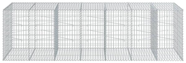 Kosz gabionowy z pokrywą, 350x100x100 cm, galwanizowane żelazo