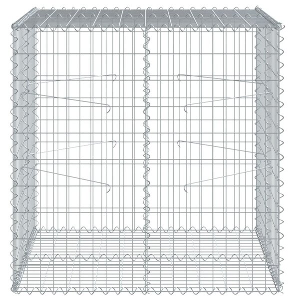 Kosz gabionowy z pokrywą, 100x100x100 cm, galwanizowane żelazo